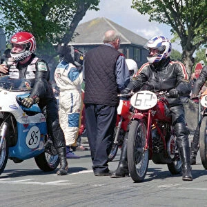 Ernst Auinger (Seeley Triumph) and Paolo Valgrande (Guzzi) 2002 TT Parade Lap