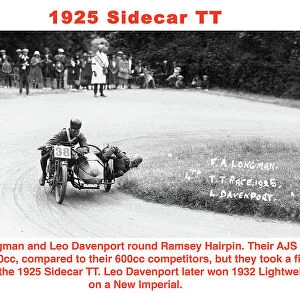 EX Frank Longman Leo Davenport AJS 1925 Sidecar TT