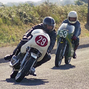 Frank Drinkwater (Kawasaki) & Steve Brain (Yamaha) 1976 Jurby Road