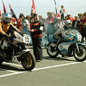 Frank Rutter (Honda) and Dave Ashton (Suzuki) 1984 Formula One TT