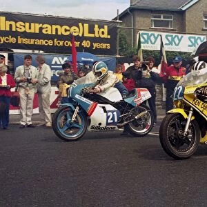Gary Radcliffe (Yamaha) and Michael Dunlop (Yamaha) 1992 Junior TT