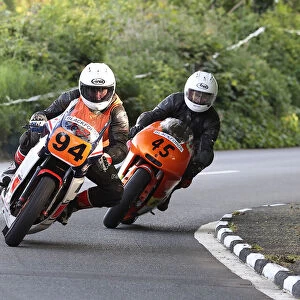 Gordon Clark (Yamaha) and Adrian Skaife (Honda) 2022 Pre TT Classic