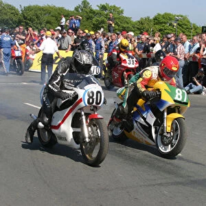 Grant Goodings (Yamaha) and David O Leary (Honda) 2007 TT Parade Lap