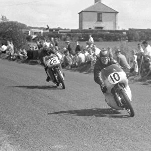 Harry Turner (Norton) and Sam Hodgins (MV) 1959 Lightweight Ulster Grand Prix