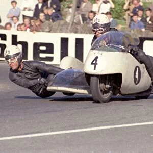 Helmut Fath and Wolfgang Kalauch at Quarter Bridge: 1968 500 Sidecar TT