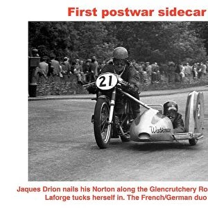 Jacques Drion & Inge Stolle Laforge (Norton) 1954 Sidecar TT