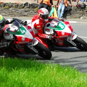 Jamie Hamilton and Michael Rutter (Kawasaki) 2013 Lightweight TT practice Jamie Hamilton and Michael Rutter (Kawasaki) 2013 Lightweight TT practice
