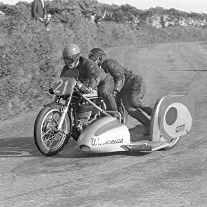 Jaques Drion and Inge Stolle Laforge: (Norton Watsonian) 1954 Sidecar TT