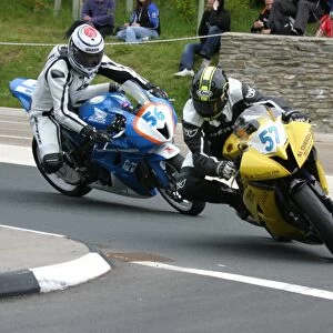 Jim Hodson (Yamaha) and David Johnson (Honda) 2010 Supersport TT
