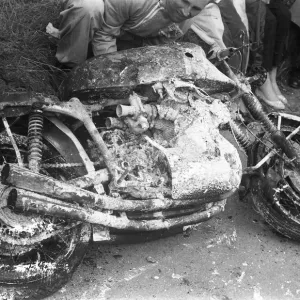 1958 Senior TT Print of John Hartle's MV Crash