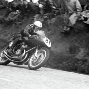 John Surtees (MV) at Kates Cottage: 1956 Senior TT