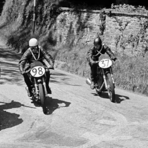 Johnny Lockett (Norton) & Les Dear (AJS) 1949 Junior TT