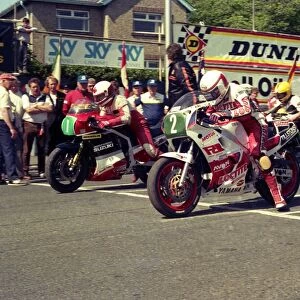Kevin Wilson (Suzuki) & Geoff Johnson (Yamaha) 1987 Production B TT