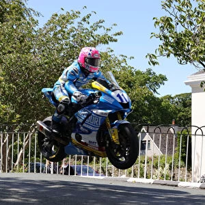 Lee Johnston (Yamaha) on Ballaugh Bridge 2019 Supersport TT