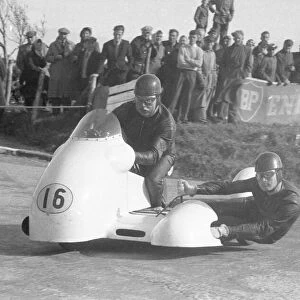 Len Taylor & Peter Glover (Norton) 1956 Sidecar TT