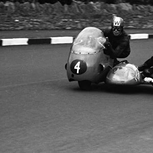 Les Wells & Ray Campbell (Norton) 1961 Sidecar TT practice