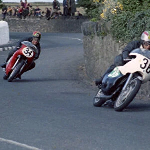 Malcolm Cox (Kawasaki) and Cyril Luton (Ducati) 1969 Southern 100