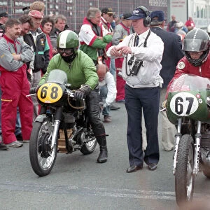 Manfred Oechsle (AJS) & Ray Knight (BSA) 1995 Classic Parade