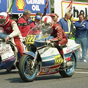 Mark Bowen (Suzuki) and George Higginson (Suzuki) 1988 Senior TT
