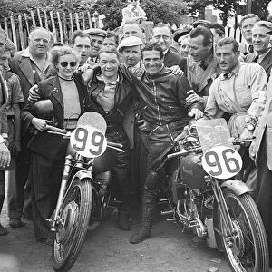 Maurice Cann (Guzzi) and Dario Ambrosini (Benelli) 1950 Lightweight TT