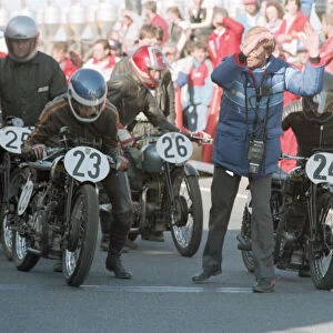 Mervyn Stratford (Rudge) and Robert Rushton (Rudge) 1990 TT Parade Lap