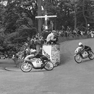 Michio Ichino (Suzuki) and Isao Morishta (Suzuki) 1963 50cc TT