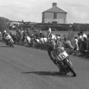Mike Hailwood (Ducati) and Gary Hocking (MZ) 1959 Lightweight Ulster Grand Prix Mike Hailwood (Ducati) and Gary Hocking (MZ) 1959 Lightweight Ulster Grand Prix