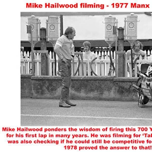 Mike Hailwood filming - 1977 Manx Grand Prix
