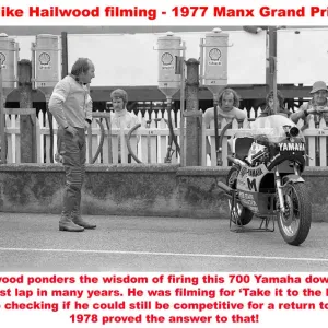 Mike Hailwood filming - 1977 Manx Grand Prix