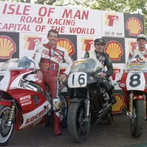 Nick Jefferies, Robert Dunlop, Carl Fogarty delTT Formula Uno 1990
