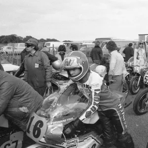 Pat Hennen (Suzuki) and Mick Grant 1977 Senior TT