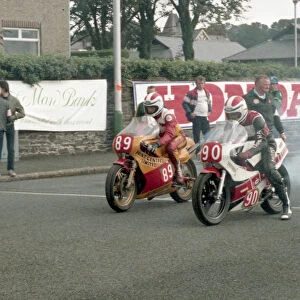 Paul Rome (Armstrong) and Mark Linton (Yamaha) 1985 Newcomers Manx Grand Prix
