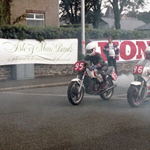 Philip Lewis (Yamaha) and Glen Thain (Decorite) 1985 Newcomers Manx Grand Prix