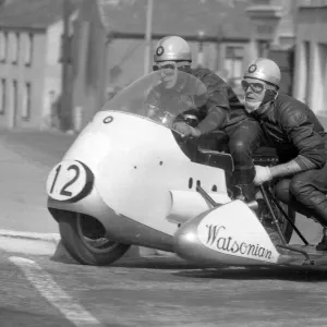 Pip Harris at the Manx Arms; 1959 Sidecar TT