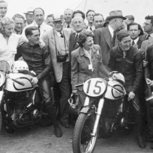 Ray Amm (Norton) Reg Armstrong (Norton) and Les Graham (MV) 1952 Senior TT