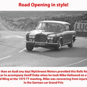 Road Opening Print: Rolls Royce Inspection Car at 1975 TT Meeting