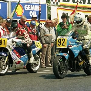Robert Holden (Suzuki) and Pete Boast (Yamaha) 1988 Senior TT