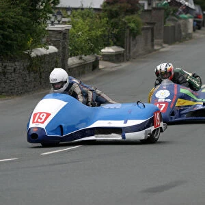 Rod Bellas & Geoff Knight (Windle Yamaha) and Conrad Harrison & Chris Wedgewood (DMR Honda) 2003 Sidecar TT