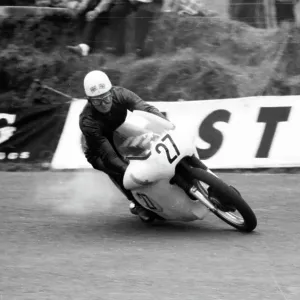 Ron Langston (Matchless) at Signpost Corner, 1961 Senior TT Ron Langston (Matchless) at Signpost Corner, 1961 Senior TT