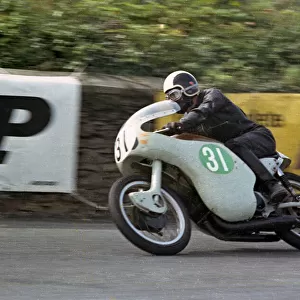 Roy Boughey (Ariel) leaving Sulby Bridge, 1966 Lightweight TT