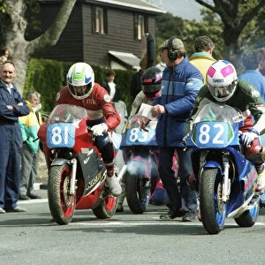 Steve Morris (Kawasaki) & Brian Hogg (Yamaha) 1992 Junior Manx Grand Prix