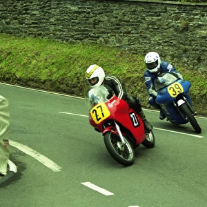 Tim Antill (Norton) and Andy Reynolds (Seeley Matchless) 2000 Senior Classic Manx Grand Prix