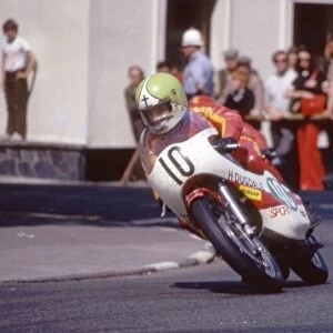 Tom Dickie at Parliament Square: 1973 Junior TT