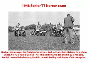 Images Dated 2nd October 2019: 1948 Senior TT Norton team