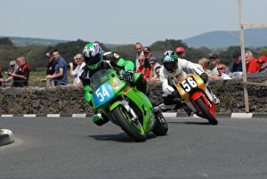Images Dated 14th July 2011: Adam Jones (Kawasaki) and Mark Goodings (Honda) 2011 Southern 100