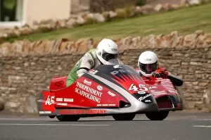 Images Dated 5th June 2004: Alan Langton & Stuart Graham (DSC Ireson Honda) 2004 Sidecar TT