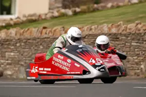 Stuart Graham Prints: Alan Langton & Stuart Graham (DSC Ireson Honda) 2004 Sidecar TT