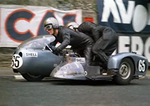 Alan Moss & J R Moss (Triumph) 1971 500 Sidecar TT Alan Moss & J R Moss