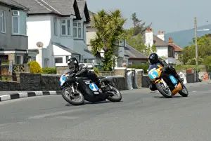 Alan Oversby (AJS) and Ken Davis (Honda) 2012 Pre TT Classic