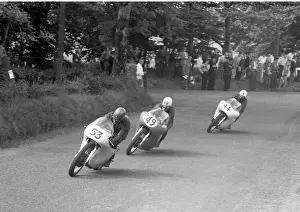Alan Shpherd and Alistair King (AJS) and Bob Brown 1959 Junior Ulster Grand Prix